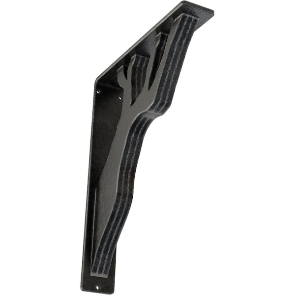 Ekena Millwork Damon Wrought Iron Bracket, (Triple center brace), Antiqued Pewter 2"W x 10"D x 12"H BKTM02X10X12TDAAPW - main
